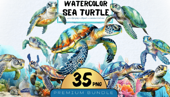 Download Watercolor Sea Turtle Clipart - Sea turtle Collection