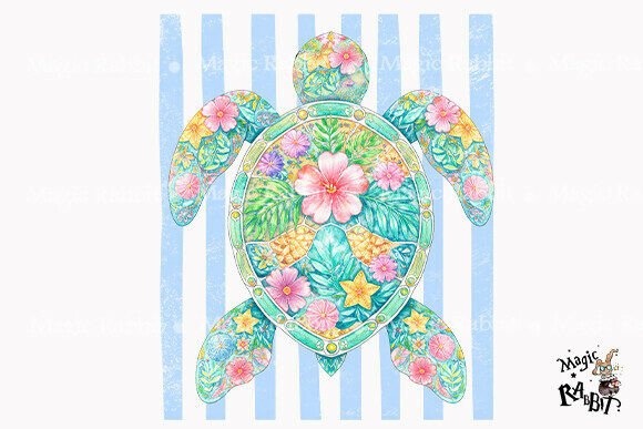 Download Floral Sea Turtle Tropical Art PNG - Sea turtle Collection