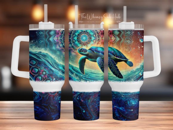 Download Sea Turtle 40 Oz Quencher Tumbler Wrap - Sea turtle Collection
