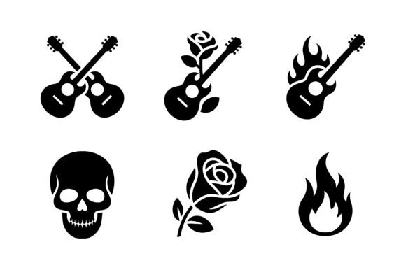 Download Rock and Roll Music Icon Set EPS - Premium Bundle