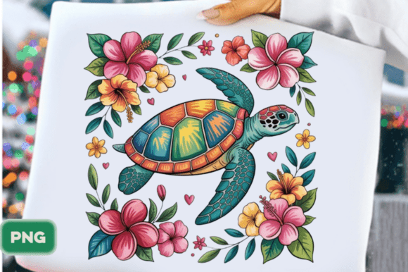 Download Floral Sea Turtle Summer PNG, Turtle PNG - Sea turtle Collection