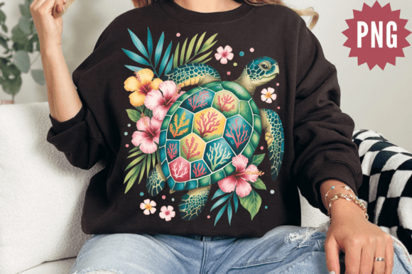 Download Colorful Sea Turtle Tropical PNG Design - Sea turtle Collection