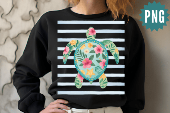 Download Floral Sea Turtle Tropical Art PNG - Sea turtle Collection