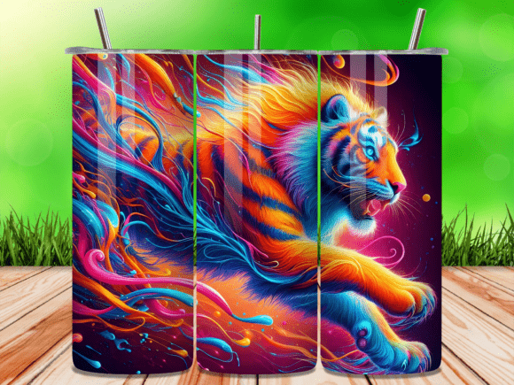 Download Abstract Neon Tiger Energy Blast Tumbler - Energy blast tumbler Collection