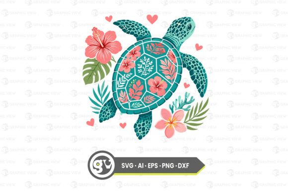 Download Floral Sea Turtle Summer Design - Sea turtle Collection