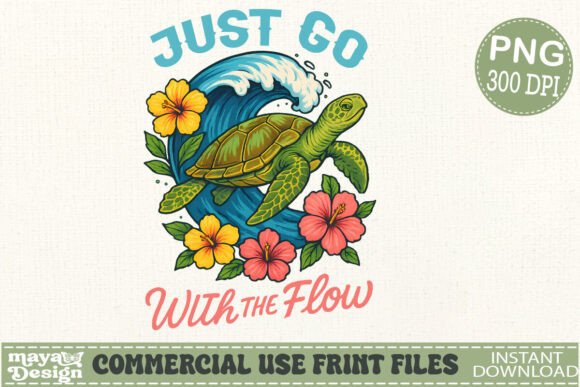 Download Just Go with the Flow Summer Sea Turtle - Sea turtle Collection