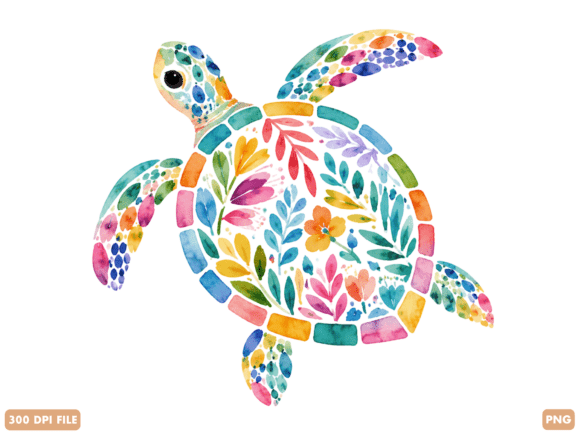 Download Floral Sea Turtle Watercolor PNG - Sea turtle Collection