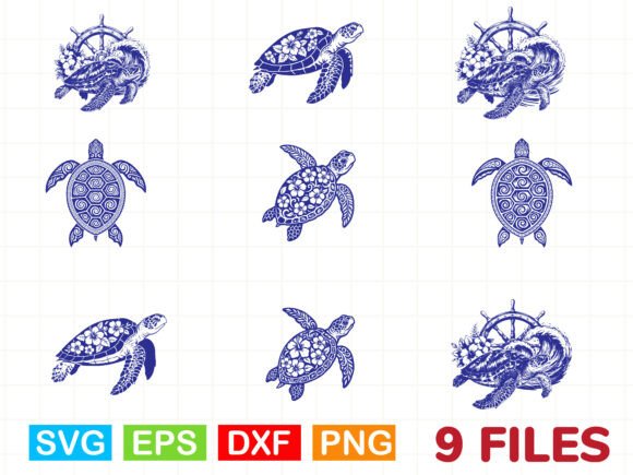 Download Floral Sea Turtle SVG Bundle - Sea turtle Collection