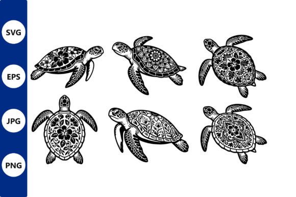 Download Ornate Floral Sea Turtle Pattern - Sea turtle Collection