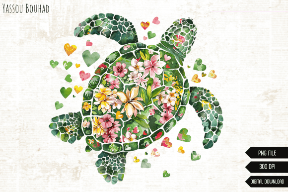 Download Blossom Sea Turtle PNG, Summer PNG - Sea turtle Collection